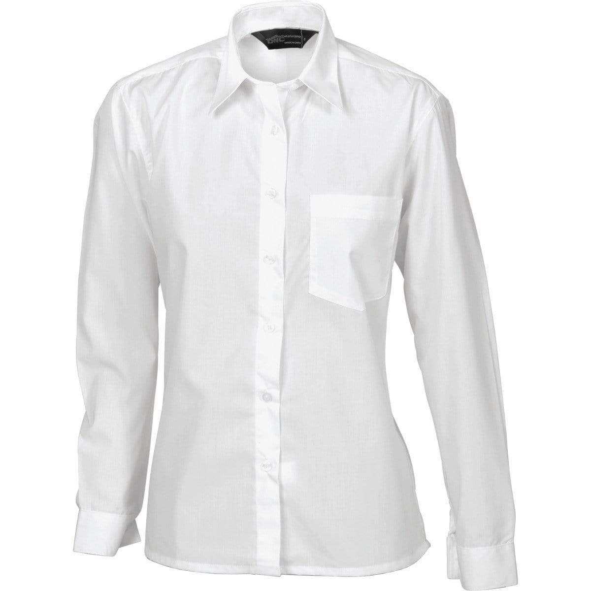 Dnc Workwear Ladies Polyester Cotton Long Sleeve Poplin Shirt - 4202 Corporate Wear DNC Workwear White 6 